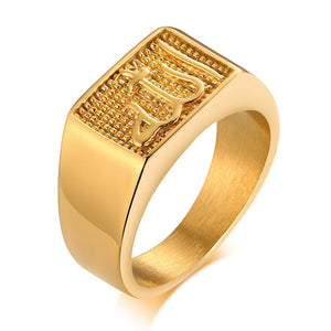 Men's Jewelry Ornament High Polished 24K Gold Plated Casting Stainless Steel Rings for Men