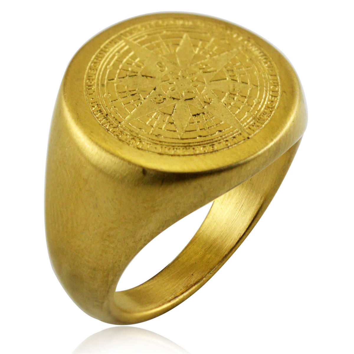 Men Gold Silver Black Stainless Steel Compass Viking Ring Wholesale