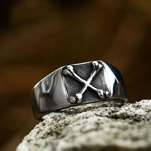 Vintage Stainless Steel Bone Viking Ring Men Jewelry Wholesale