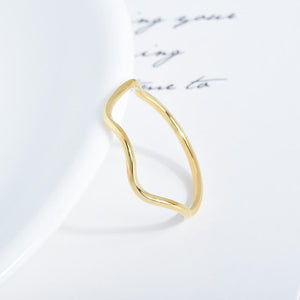 Stainless Steel Wave Pattern Ring Jewelry Plating 18K Gold Geometrically Irregular Abstract Shaped Women Rings