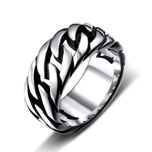 Men Vintage High Polished Stainless Steel Designer Ring