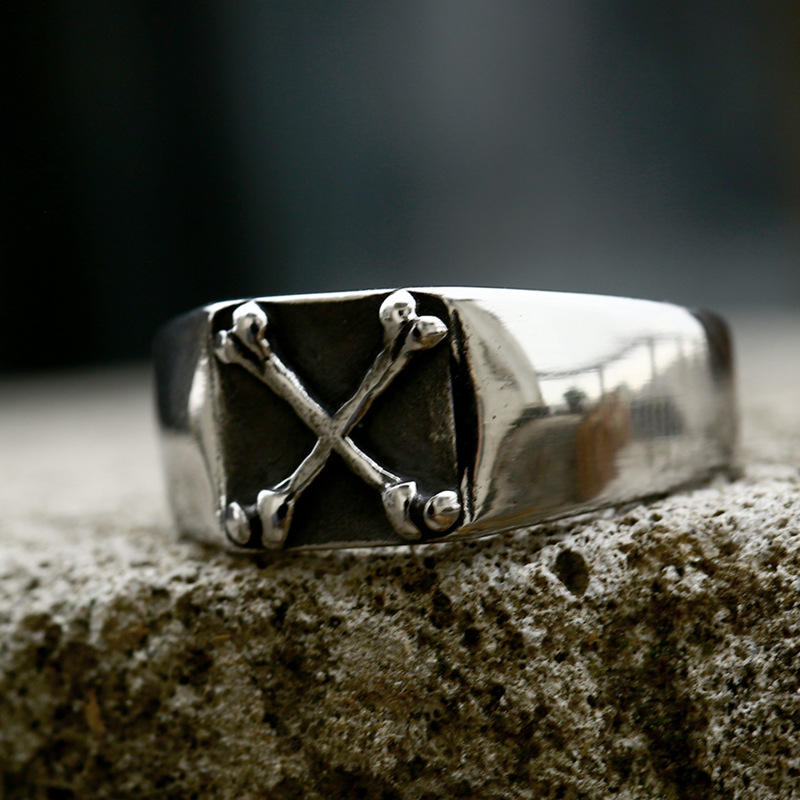 Vintage Stainless Steel Bone Viking Ring Men Jewelry Wholesale