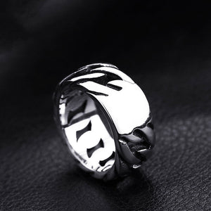 Men Vintage High Polished Stainless Steel Designer Ring