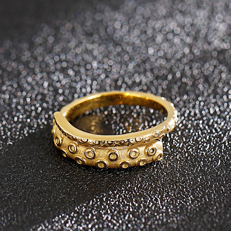 Punk Gothic Octopus Whiskers Men Stainless Steel Ring