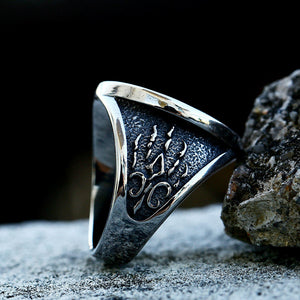 Nordic Viking Celtic Knot Wolf Head Stainless Steel Ring Men Wolf Claw Ring