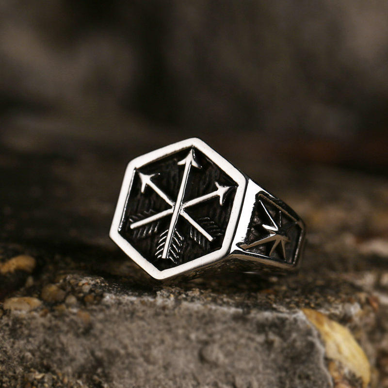 Viking Personality Arrow Men Simple Stainless Steel Ring Jewelry