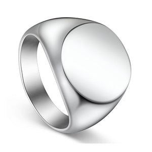 Fashion Simple Gold Dome High Polished Men's Stainless Steel Ring