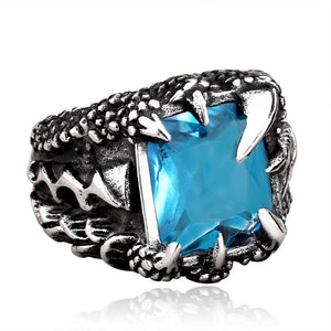 Trend Retro Stainless Steel Inlay Fashion Jewelry Rings Personality Rock Stainless Steel Zircon Viking Ring for Men