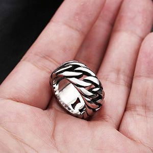 Men Vintage High Polished Stainless Steel Designer Ring