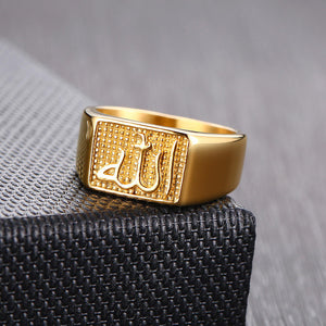 Men's Jewelry Ornament High Polished 24K Gold Plated Casting Stainless Steel Rings for Men