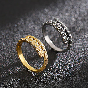 Punk Gothic Octopus Whiskers Men Stainless Steel Ring