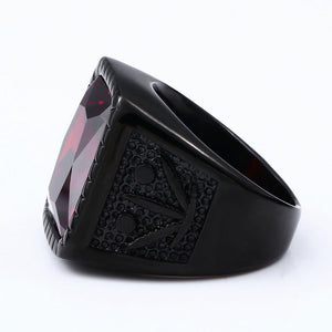 Factory Men's Viking Rings Inlay Black/Red Gemstone Vintage Jewelry Ring Fashion Stainless Steel Ring