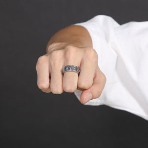 Wholesale Personality Finger Ring Fashion Jewelry Vintage Skull Head Viking Stainless Steel Ring for Men Gifts