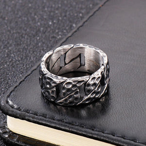 Stainless Steel Men Ring Vintage Creative Car Tire Shape Ring Jewelry