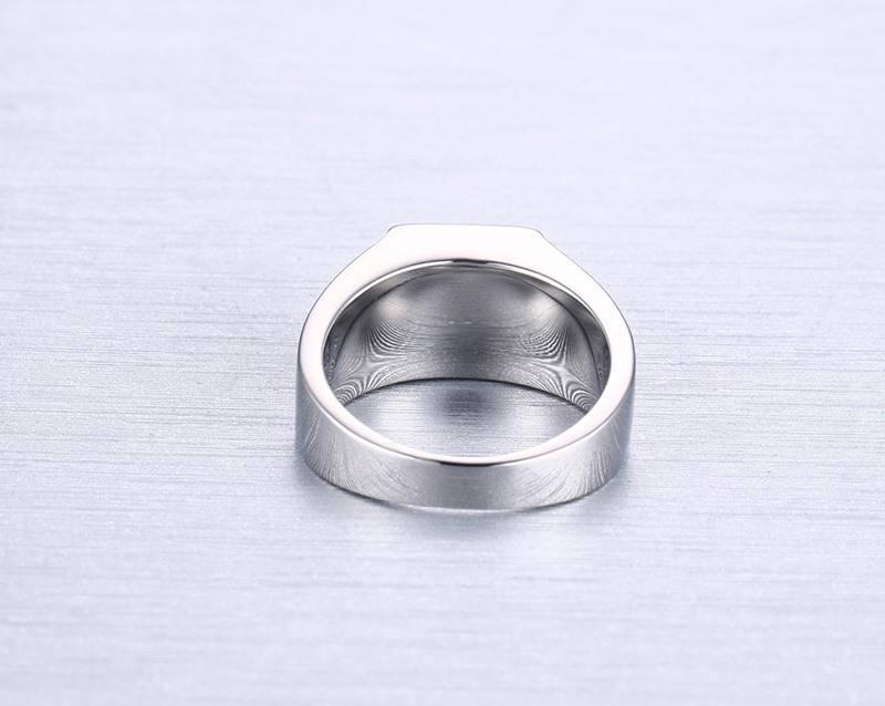 Fashion Male Jewelry High Polished Silver Shinning Blue Rhinestone Inlay Stainless Steel Rings for Men's Wedding Ring