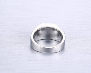 Fashion Male Jewelry High Polished Silver Shinning Blue Rhinestone Inlay Stainless Steel Rings for Men's Wedding Ring