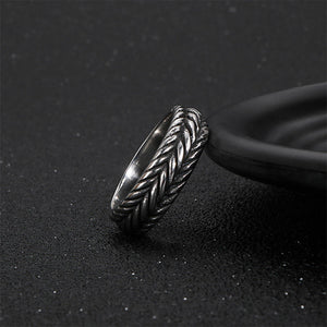 Men Stainless Steel Jewelry Punk Twist Chain Ring Wholesale