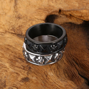 Wholesale Personality Finger Ring Fashion Jewelry Vintage Skull Head Viking Stainless Steel Ring for Men Gifts
