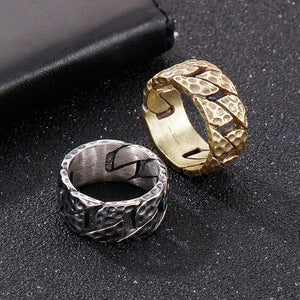Stainless Steel Men Ring Vintage Creative Car Tire Shape Ring Jewelry