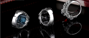 Trend Retro Stainless Steel Inlay Fashion Jewelry Rings Personality Rock Stainless Steel Zircon Viking Ring for Men
