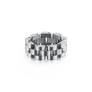 Stainless Steel Ring Watch Chain Design Hip Hop Jewelry Men Simple Ring Wholesale