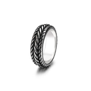 Men Stainless Steel Jewelry Punk Twist Chain Ring Wholesale