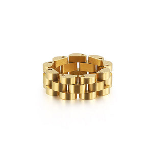 Stainless Steel Ring Watch Chain Design Hip Hop Jewelry Men Simple Ring Wholesale