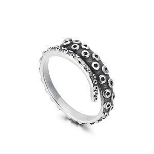 Punk Gothic Octopus Whiskers Men Stainless Steel Ring